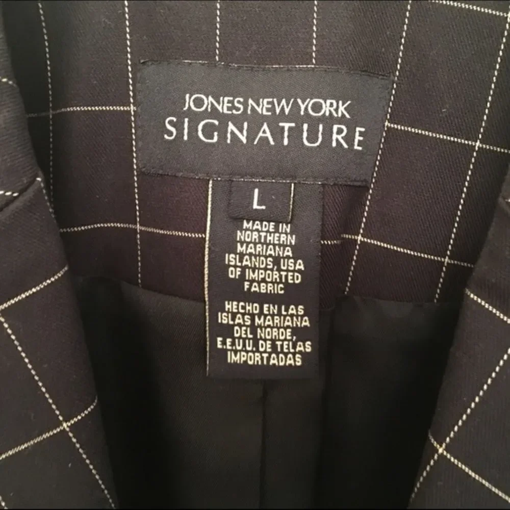 Jones New York Jacket . Navy with White Checks